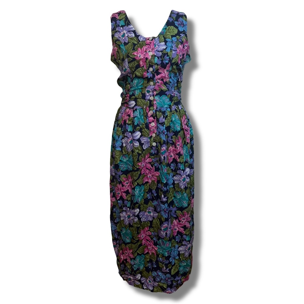 Vintage Floral Cross Back Dress